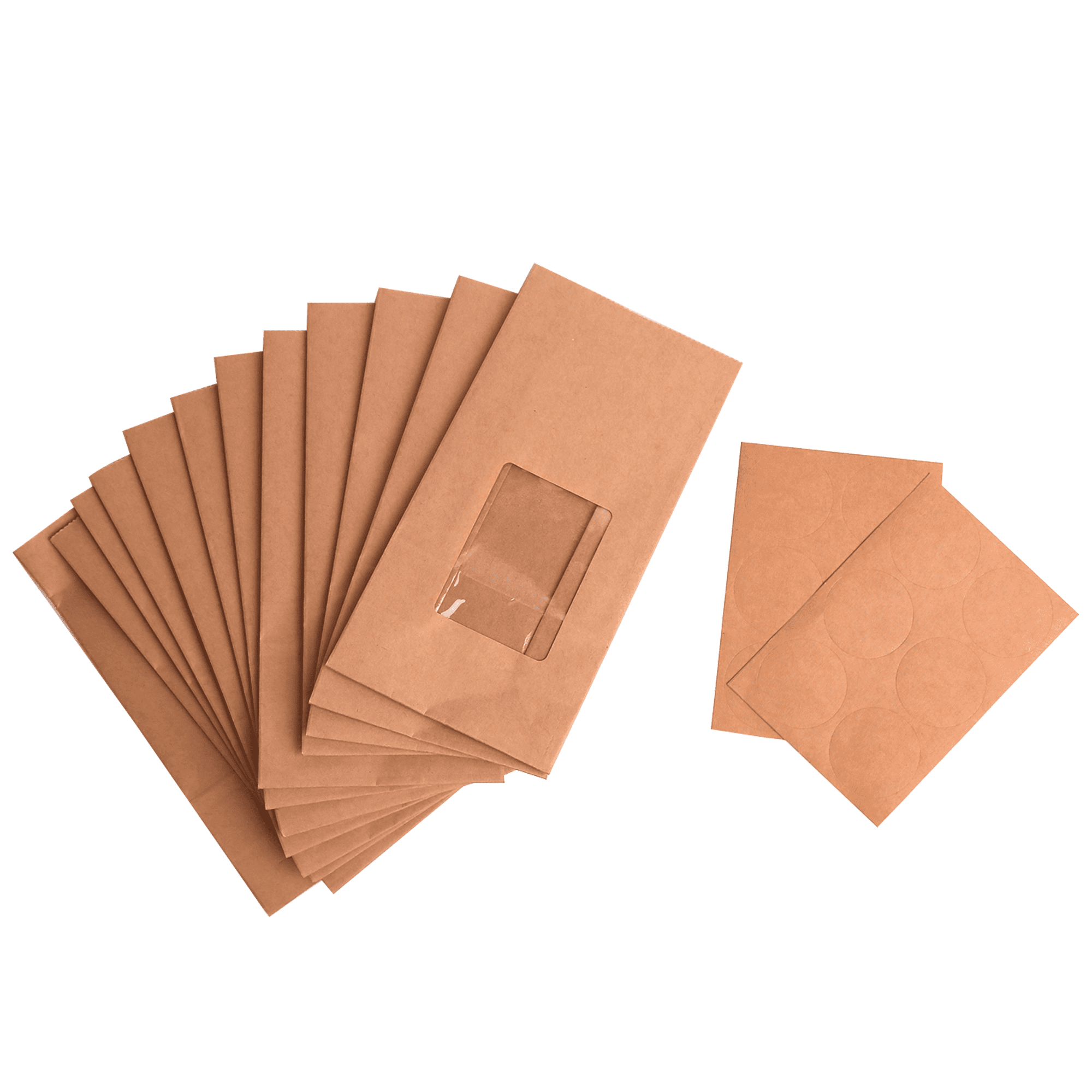 (4 pack) Equate Kraft Treat Bags with Windows, 3.5 in x 7.5 in, 12 Pieces