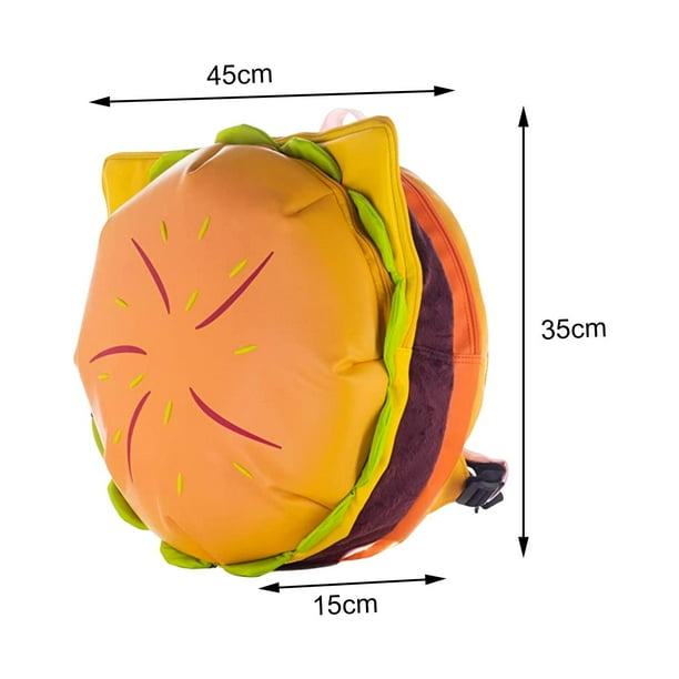 Elegante mochila de hamburguesa con cremallera de gran capacidad bolso de mano informal de cuero PU con hamburguesa con queso para compras jinwen Bolsa de hamburguesa con queso Walmart en linea