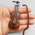 thumbnail image 1 of 1 pieza de adornos decorativos de simulación de violín de grano de madera, 1 of 5