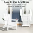 thumbnail image 3 of JUSTLET Outdoor Patio Chair with 2 Cup Holder, HDPE Folding Adirondack Chair, White, 3 of 10