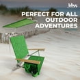 thumbnail image 3 of Bliss Hammocks Folding Beach Chair with Canopy, Storage Pouch, & Cup Holder, 5 Reclining Positions, 275 Lb. Capacity (Green Banana Leaf), 3 of 7