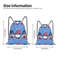 thumbnail image 2 of Fotbe Three Gnome Independence Day Bolsa Mochila con Cordón Estampada, Bolsa de Gimnasio Deportiva, Bolsa Cinch, Bolsa con Cordón para Hombres y Mujeres-Small, 2 of 6