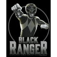 thumbnail image 2 of Men's Power Rangers Black Ranger Circle Portrait  Graphic Tee Black 2X Large, 2 of 5