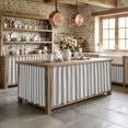 thumbnail image 4 of Blue Ticking Stripe Cabinet Curtains 11" W x 13" L, Coastal Vertical Lines Khaki Under-Desk Privacy Dust Proof Drape Dishwasher Curtain Sink Skirt for Kitchen Closet Bathroom Laundry, 4 of 9