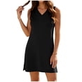 thumbnail image 2 of Qepwscx Summer Mini Dresses Sleeveless T-Shirt Dress V Neck Mini Dress Sun Dresses For Women S, 2 of 8