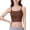 AB602 Brown, variant on Womens Tank Tops With Built In Bras Summer U Neck Sleeveless Seamless Shirt Ladies Slim Fit Cropped Basic Cami Shirts Size Xxxl Black