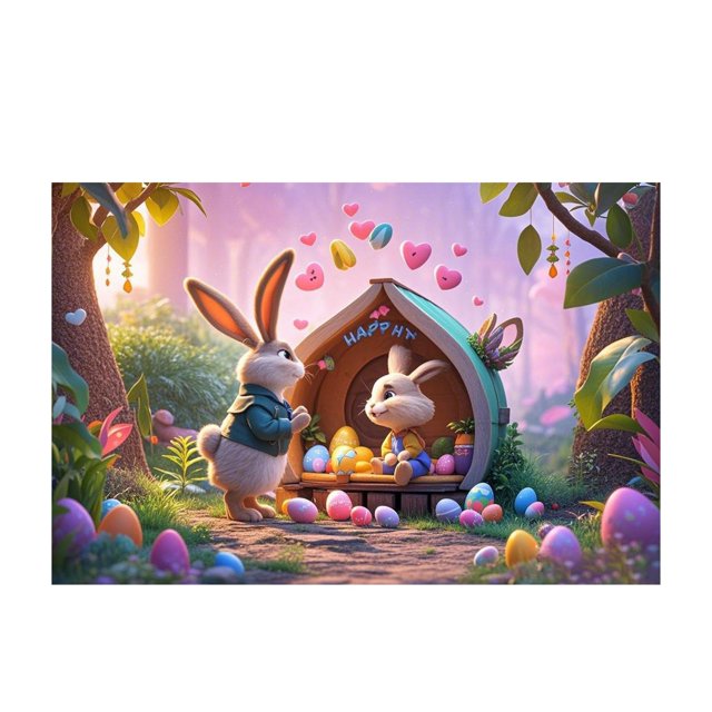 Easter Bunny Pattern Soft Velvet Carpet Festive Atmosphere Cute Decoration Carpet For Home 40X60CM B3