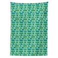 thumbnail image 3 of Ambesonne Camper Tablecloth Rectangular Table Cover, Squares and Caravans, 60"x90", Mint Green Green, 3 of 4