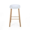 thumbnail image 5 of Set of 2 White and Brown Contemporary Bar Stools 34", 5 of 6