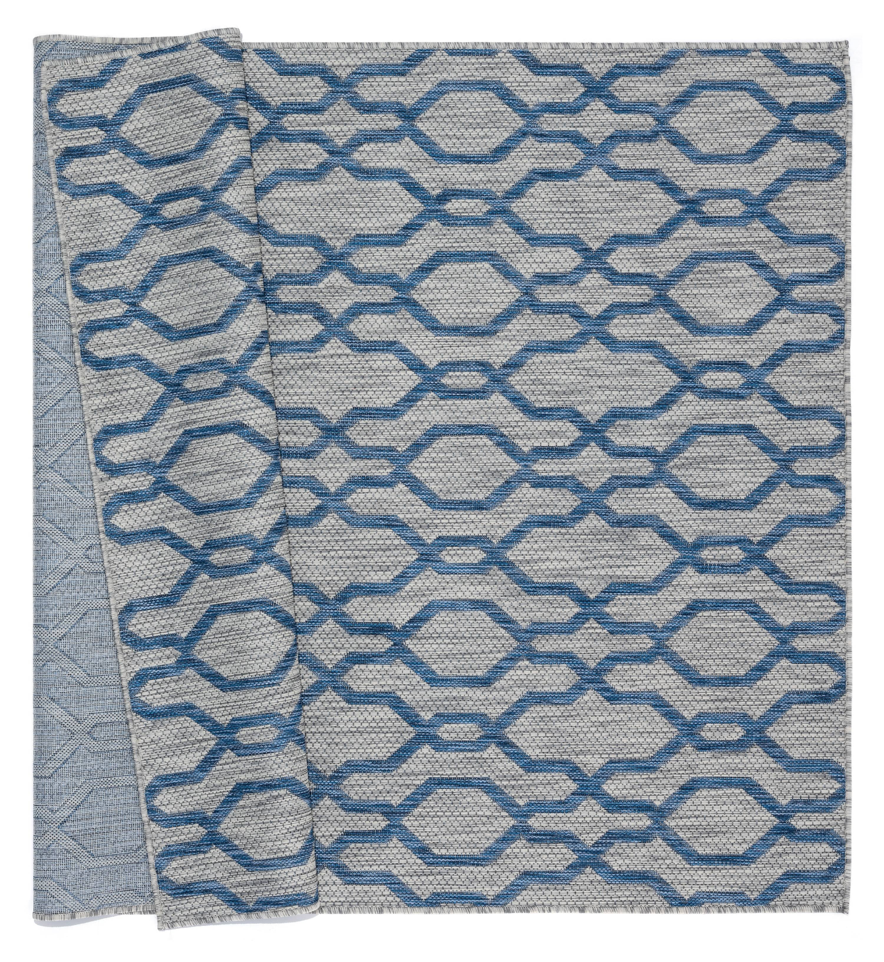 United Weavers Mali Valhalla Contemporary Geometric Area Rug, Blue, 5'3" x 7'6"