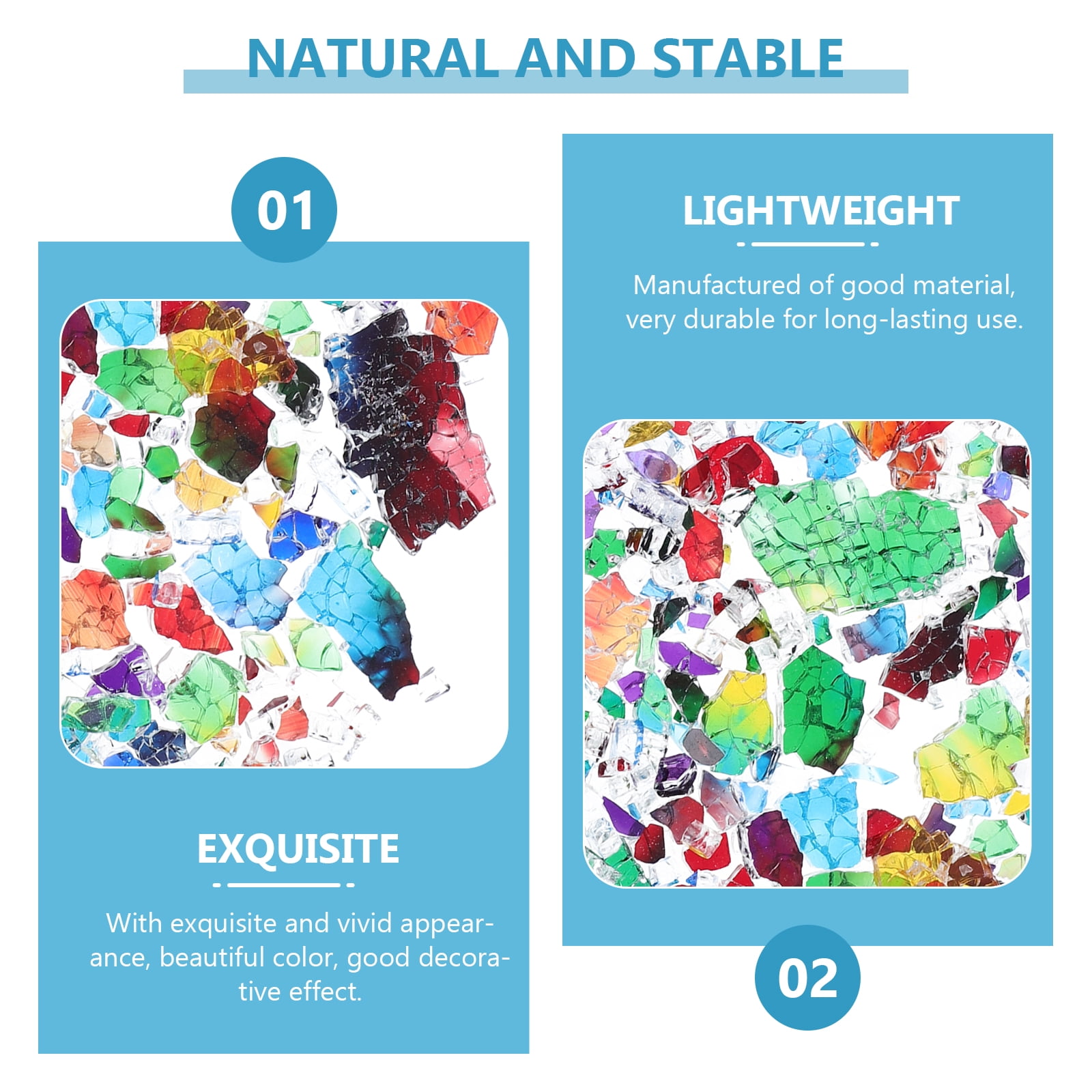 Decorative Mosaic Tiles for Arts & Crafts, Picture Frame Making Supplies, 5 Bags of Colorful Craft Fragments