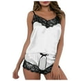 thumbnail image 4 of Gibobby Tangas de mujer sexy encaje Día de San Valentín Lencería Lencería Ropa interior Conjunto de camisola Pijamas Pantalones cortos de encaje Ropa de dormir sexy de mu(Blanco, M), 4 of 5