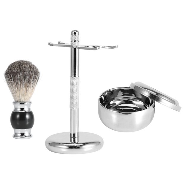Trousse de Brosse à Raser, Outil de Rasage pour Hommes, Brosse à Cheveux Pratique Barbe Cheveux Hommes Trousse de Rasage Support de Brosse à Raser pour Hommes