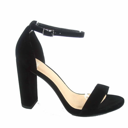 Shiner Women's Fashion Open Toe Ankle Strap Buckle Chunky High Heels Sandals (Best Heels For Women)