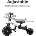 thumbnail image 3 of Toddler Bike, 6 in 1 Folding Toddler Tricycle for 1-4 Year Old with Parental Control Handle, Balance Bike with Removable Pedal, Backrest, Adjustable Seat and Handle, First Birthday Gifts (White), 3 of 6