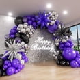thumbnail image 1 of Kit de arco de globos ADOINBY morado/negro con 132 piezas para fiestas, 1 of 6