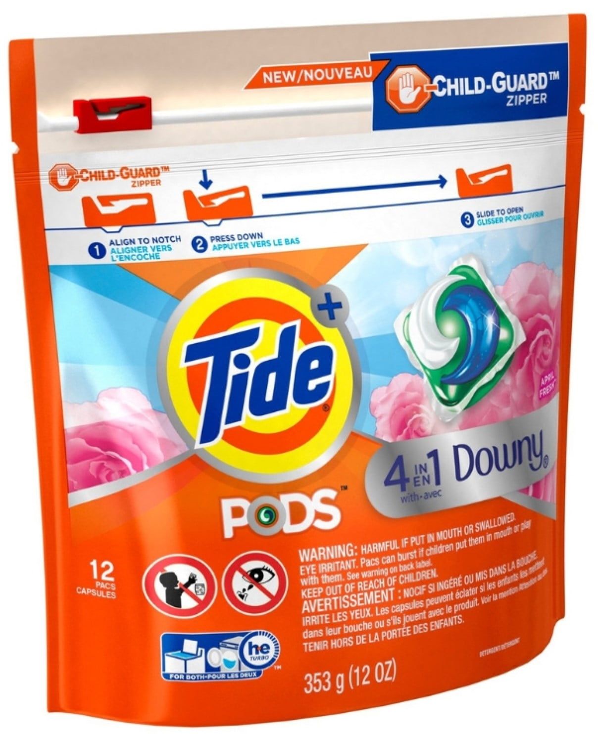 3 Pack Tide PODS April Fresh Downy Liquid Laundry Detergent Pods, 12