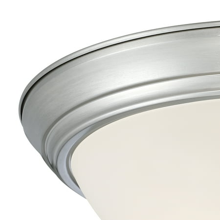 DESIGNERS FOUNTAIN Flush Mount Ceiling Light, 2-Pack, 13 Inch LED Frosted Glass Lighting Fixture for Kitchen, Bedroom, Bathroom, and Hallway, Brushed Nickel, D333M-13FM-BN2