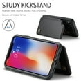 thumbnail image 3 of for iPhone X/XS Premium PU Leather Back Case, Multiple Card Slots Design, Double Magnetic Clasp Study Kickstand RFID Blocking Classic Phone Cover for iPhone X/XS, Black, 3 of 9