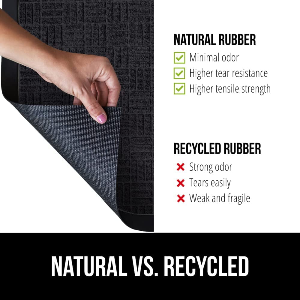 Gorilla Grip 100% Waterproof All-Season WeatherMax Doormat, Durable Natural  Rubber, Stain and Fade Resistant, Low Profile, Indoor Outdoor Doormats