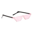 thumbnail image 2 of Gafas de mosaico de píxeles de 8 bits, gafas de sol sin montura para fiestas de niños adultos, sombra de disfraces Rosado, 2 of 6