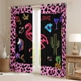 thumbnail image 2 of Homewish Cartoon Unicorn Flamingo Black Out Curtains,Chic Leopard Print Curtains Pack of 2 (42x63 Each),Tropical Botanical Cacrus Bedroom Curtains For Girls Kids,Microfiber Bedroom Decor, 2 of 6