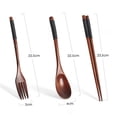 thumbnail image 5 of 3PCS Wooden Flatware Set Wooden Portable Set Chopsticks Spoon Fork Tableware, 5 of 5