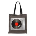 thumbnail image 1 of POGLIP Sac Fourre-Tout en Toile Analogique Réaliste Gramophone Vinyle Disque Audio Cercle Classique Réutilisable Épaule Courses Sac à Main, 1 of 1