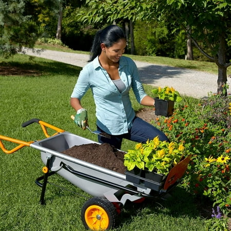 Worx WG050 Aerocart 8-in-1 Electric Wheelbarrow Utility Cart with Versatile Functionality