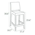 thumbnail image 6 of 38.5" White Solid Patio Counter Stool, 6 of 8