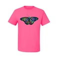 thumbnail image 2 of Wild Bobby, Colorful Rainbow Patterned Butterfly Animal Lover Men's Graphic T-Shirt, Neon Pink, X-Large, 2 of 3