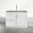 thumbnail image 3 of Simpli Home Modern Wide Shaker 46 inch Utility Sink and Laundry Cabinet, Glacier White Finish, 3 of 7