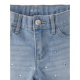 thumbnail image 4 of The Children's Place Girls Pull On Rhinestone Star Shortie Jean Shorts, Sizes 4-16, 4 of 4