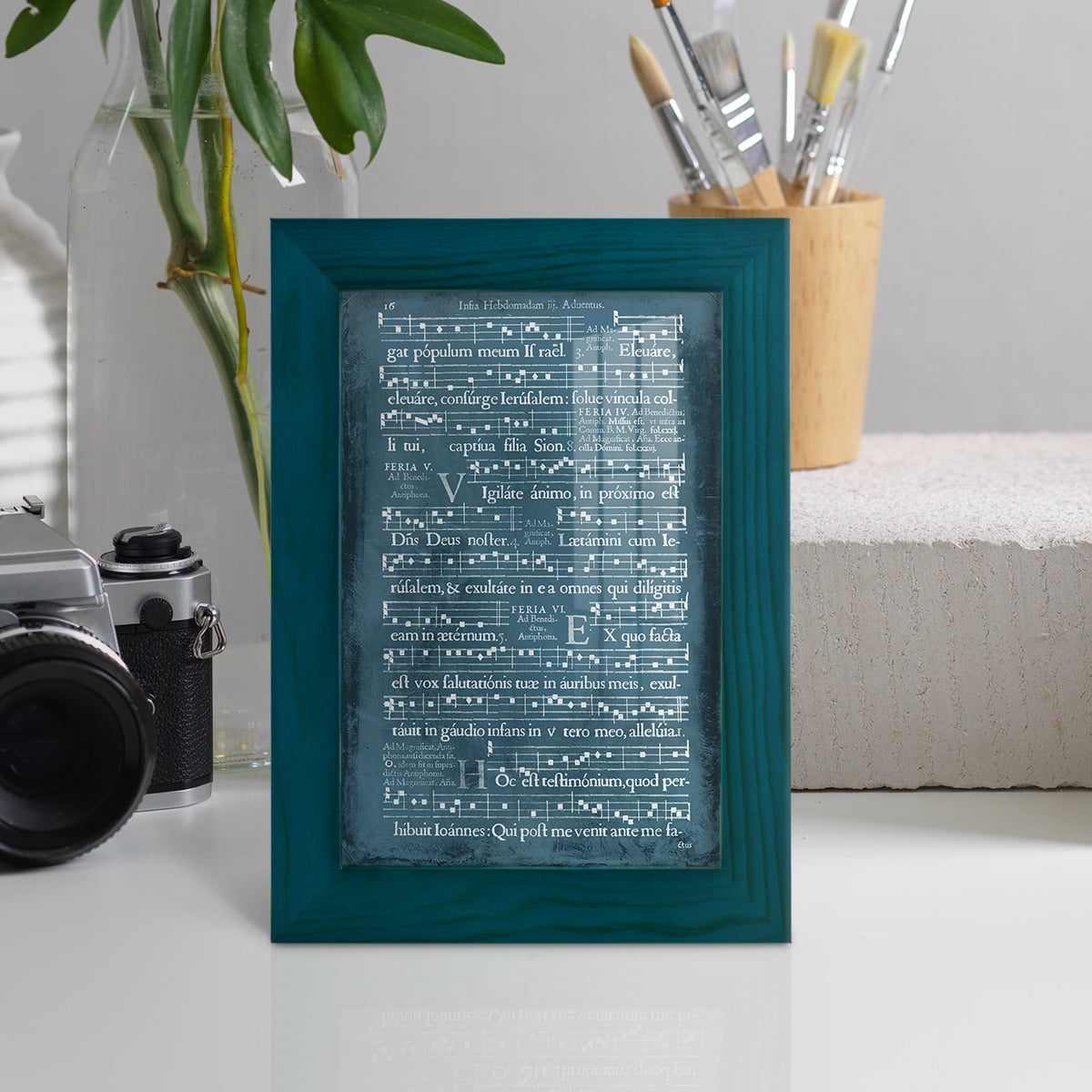 Graphic Songbook I -Framed Print w/glass-Ocean Blue