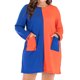 thumbnail image 1 of Vestido suelto informal de talla grande con cuello redondo y manga larga para mujer Pompotops hdfakjf2875, 1 of 9