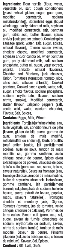 EL MONTEREY ROULADE A DEJEUNER POUR AMATEURS DE VIANE OEUF, SAUCISSE, FROMAGE ET BACON ROULADE OEUF, SAUCISSE, FROMAGE ET BACON