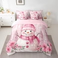 thumbnail image 2 of Castle Fairy Xmas Snowman Boy Girl 7-Piece Twin Bedding Sets,Happy New Year Bedding Comforter Set,Christmas Festival Theme Breathable Sheet Sets,Pink Flower Home Decor, 2 of 8
