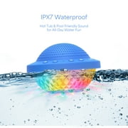 Bluescape Floating Bluetooth Speaker - IPX7 Waterproof, 6W RMS Audio, LED Light Show, FM Radio, 6-Hr Playtime, True Wireless Stereo for Hot Tubs & Pools