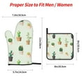 thumbnail image 4 of YFYANG Oven Mitts and Pot Holders Sets 4 Pieces, Non-Slip Heat Resistant Cactus Plants Pots Flowers Pattern Kitchen Glove Pot Mat for Cooking and Baking, 4 of 8