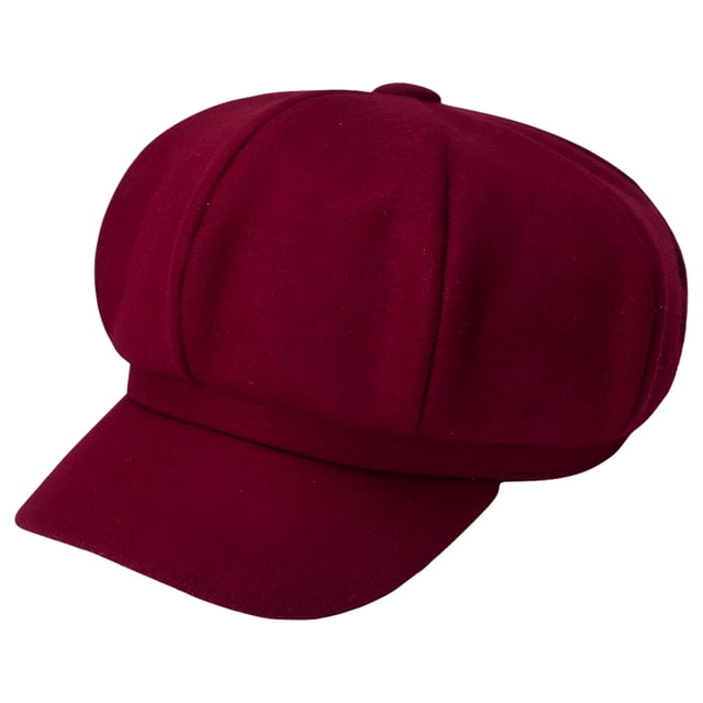 Ayyufe - Gorro de lana para mujer, estilo boina octogonal informal de lana, fácil de combinar, cálida, para otoño e invierno, estilo vendedor de periódicos, boina francesa, gorro de lana de color