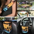 thumbnail image 4 of Yuyamidu Coconut Tree Car Seat Cover Full Set 15 Piece Whilpool Tie Dye Steering Wheel Cover Auto Seatbelt Pads Cup Coasters Trash Can Air Vent Holder Rear View Mirror Cover Keychain Wristlet Strap, 4 of 7