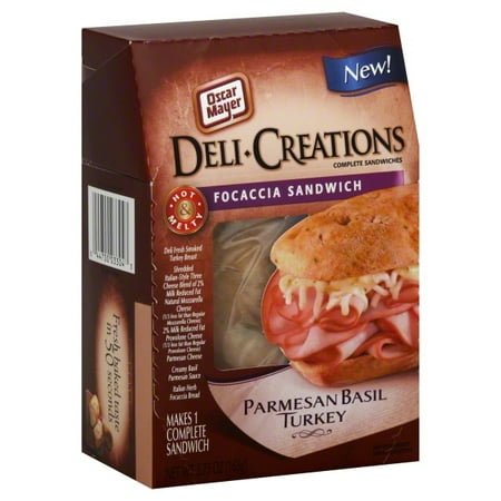 Oscar Mayer Deli Fresh: Focaccia Sandwich Parmesan Basil Turkey Deli Creations, 5.75 oz