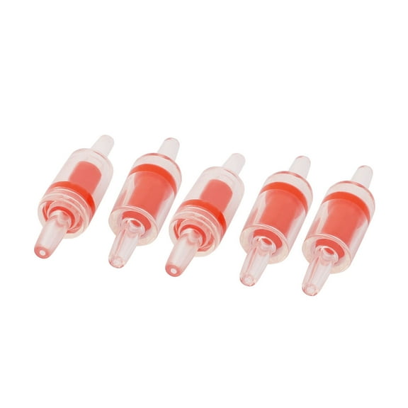 Unique Bargains 5Pcs Red Clear Plastic Air Pump Check Valves for Aquarium Fish Tank