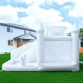 thumbnail image 5 of Relunch 16FT Commercial PVC White Bounce House Castle for Adult Kids Party with Widened Curved Slide & Big Ball Pit 16x14x10.5ft, 5 of 9