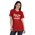 thumbnail image 1 of Inkmeso Embrasse-Moi Je Suis Vaccinée T-shirt Drôle Pro-Vaccin à Col Rond pour Femmes-M2, 1 of 8