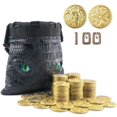 thumbnail image 1 of Juego de mesa Metal Fantasy Coins Byhoo 100 con funda de piel sintética, 1 of 7