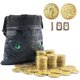 thumbnail image 1 of Juego de mesa Metal Fantasy Coins Byhoo 100 con funda de piel sintética, 1 of 7