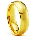 thumbnail image 2 of Charming Jewelers Tungsten Wedding Band Ring 6mm for Men Women Comfort Fit 18K Yellow Gold Plated Dome Round Brushed Polished Lifetime Guarantee Size 4, 2 of 5