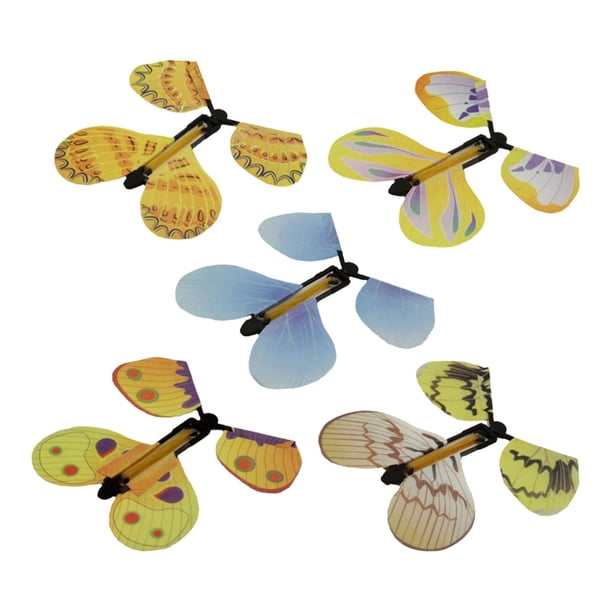 5 uds Juguetes De Mariposa De Cuerda Sunnimix Juguete Alimentado Para Fiesta Trucos De Mariposas Voladoras