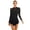 Black, variant on JanJean Women's Long Sleeve Rhinestone Figure Skating Dress Sheer Mesh Lyrical Ballet Dance Leotard Black XL
